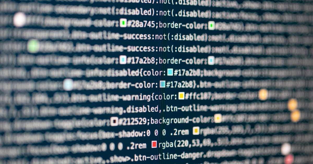 Computer code on a developer's screen