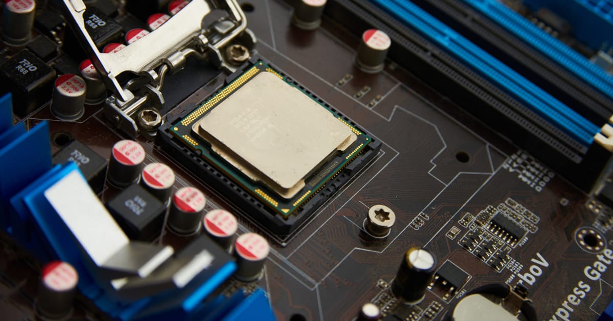 Close-up of a technology motherboard